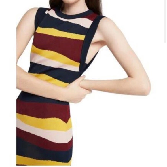 Sass and bide XS fitted high neck stripe midi knit dress - Picture 5 of 16